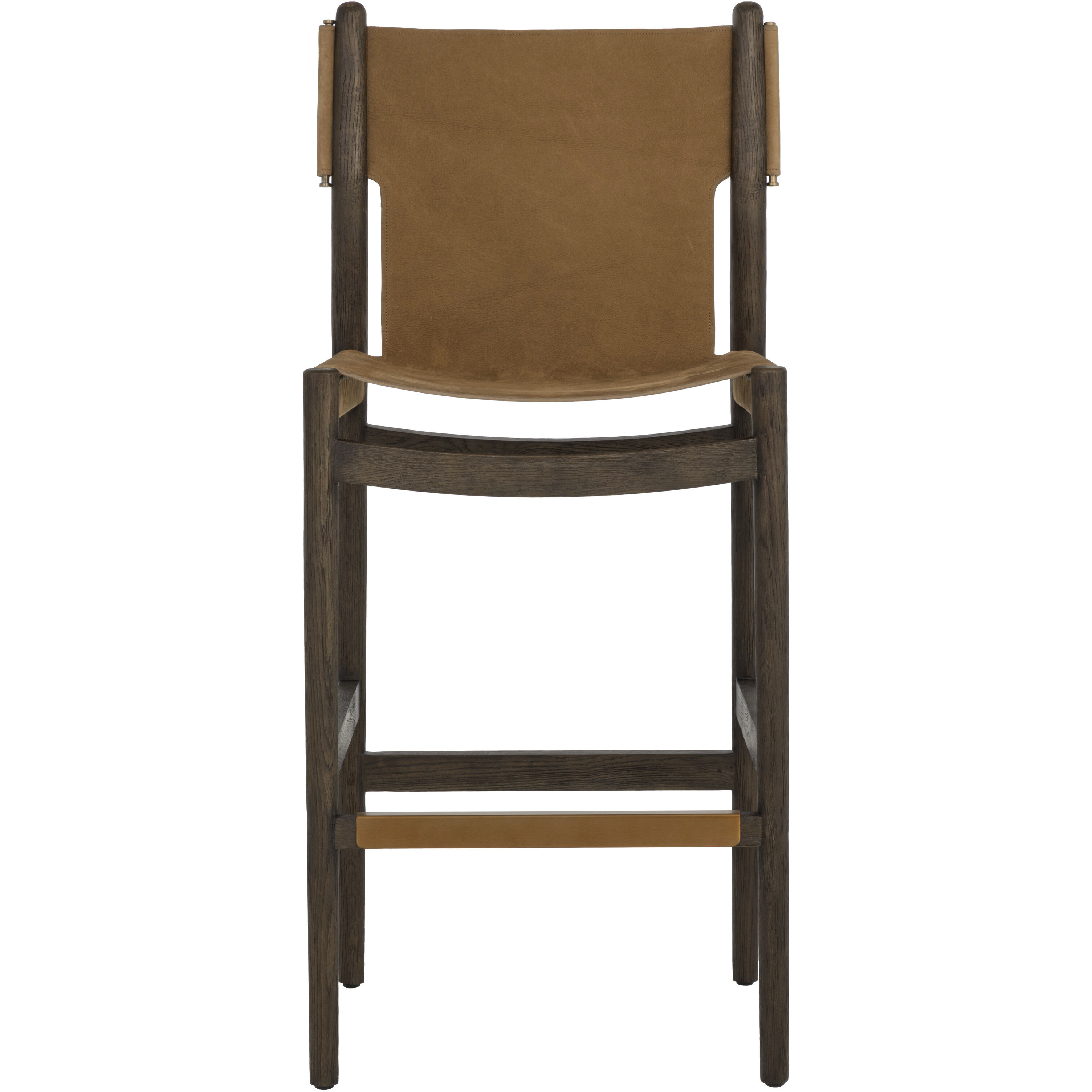 Argus 47.25 inch Nubuck Caramel Leather Barstool